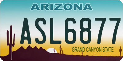 AZ license plate ASL6877