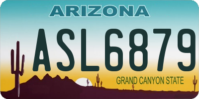 AZ license plate ASL6879