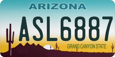 AZ license plate ASL6887
