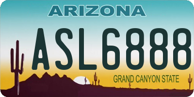 AZ license plate ASL6888