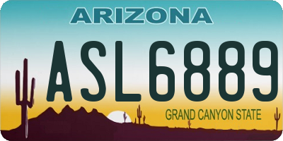 AZ license plate ASL6889