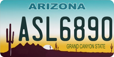AZ license plate ASL6890