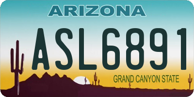 AZ license plate ASL6891