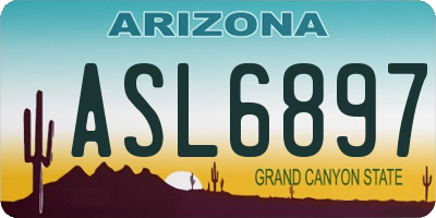 AZ license plate ASL6897