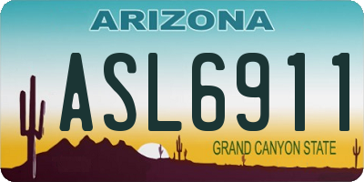 AZ license plate ASL6911