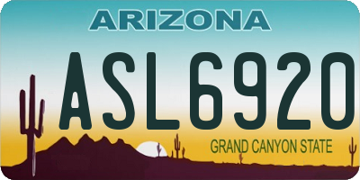 AZ license plate ASL6920