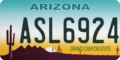 AZ license plate ASL6924