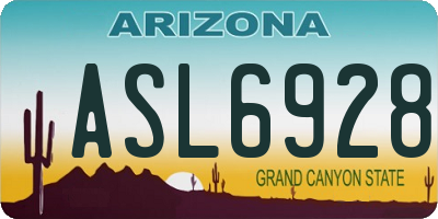 AZ license plate ASL6928