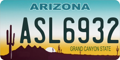 AZ license plate ASL6932