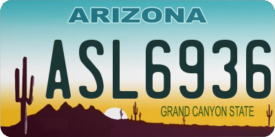 AZ license plate ASL6936