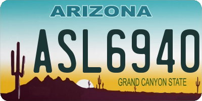 AZ license plate ASL6940