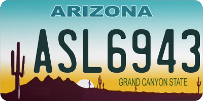 AZ license plate ASL6943