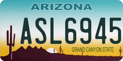 AZ license plate ASL6945