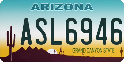 AZ license plate ASL6946