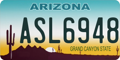 AZ license plate ASL6948