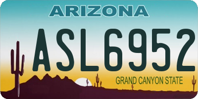AZ license plate ASL6952