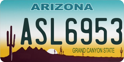 AZ license plate ASL6953