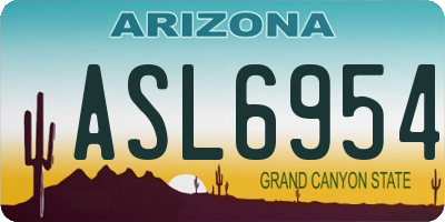 AZ license plate ASL6954
