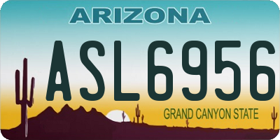 AZ license plate ASL6956