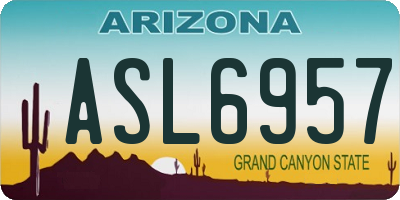 AZ license plate ASL6957