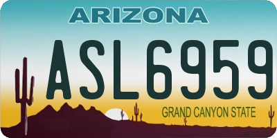 AZ license plate ASL6959