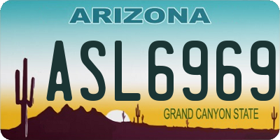 AZ license plate ASL6969