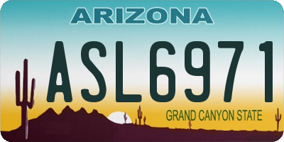 AZ license plate ASL6971