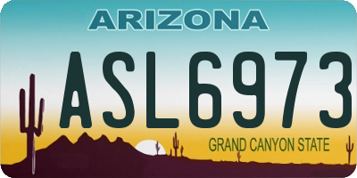 AZ license plate ASL6973