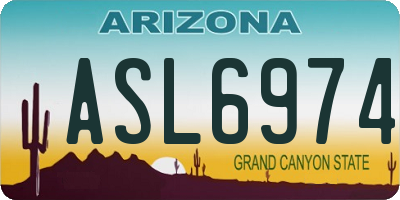 AZ license plate ASL6974