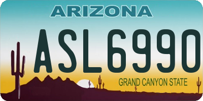 AZ license plate ASL6990