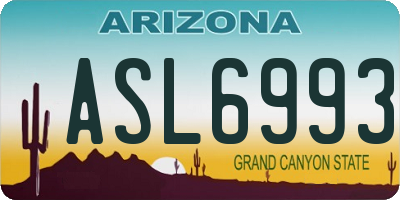 AZ license plate ASL6993