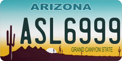 AZ license plate ASL6999