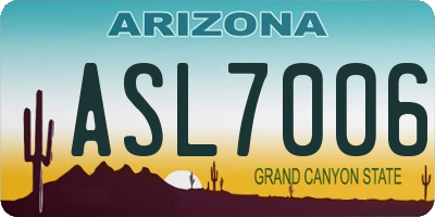 AZ license plate ASL7006