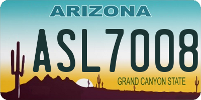 AZ license plate ASL7008