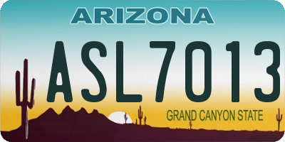 AZ license plate ASL7013