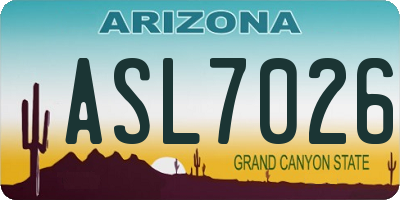 AZ license plate ASL7026