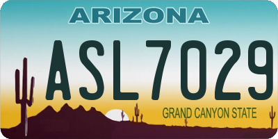 AZ license plate ASL7029