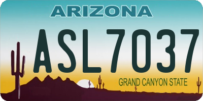 AZ license plate ASL7037