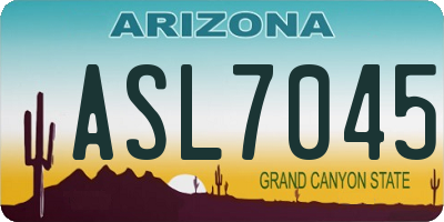 AZ license plate ASL7045