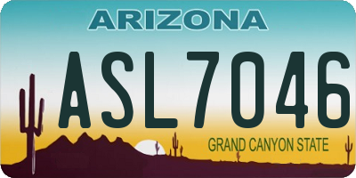 AZ license plate ASL7046