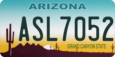 AZ license plate ASL7052