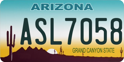 AZ license plate ASL7058