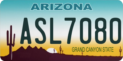 AZ license plate ASL7080