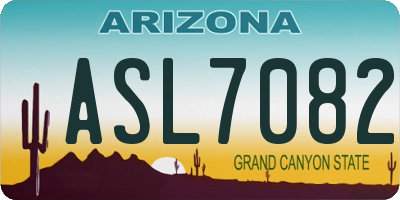 AZ license plate ASL7082