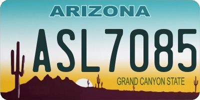 AZ license plate ASL7085