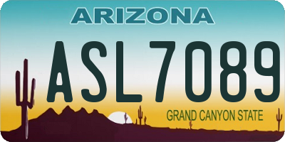 AZ license plate ASL7089