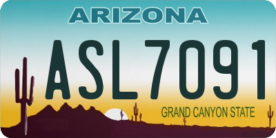 AZ license plate ASL7091