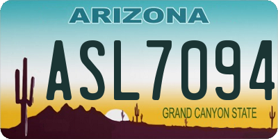 AZ license plate ASL7094