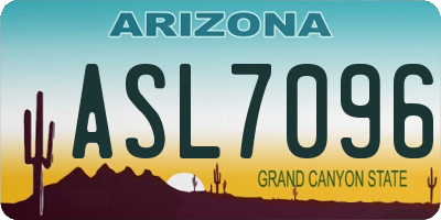 AZ license plate ASL7096