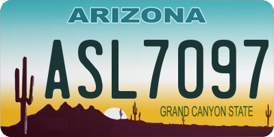 AZ license plate ASL7097